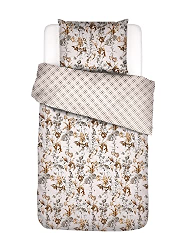 ESSENZA Bettwäsche Jackie Blumen Baumwolle Perkal Vanilla, 155x220 + 1 x 80x80 cm im Sale